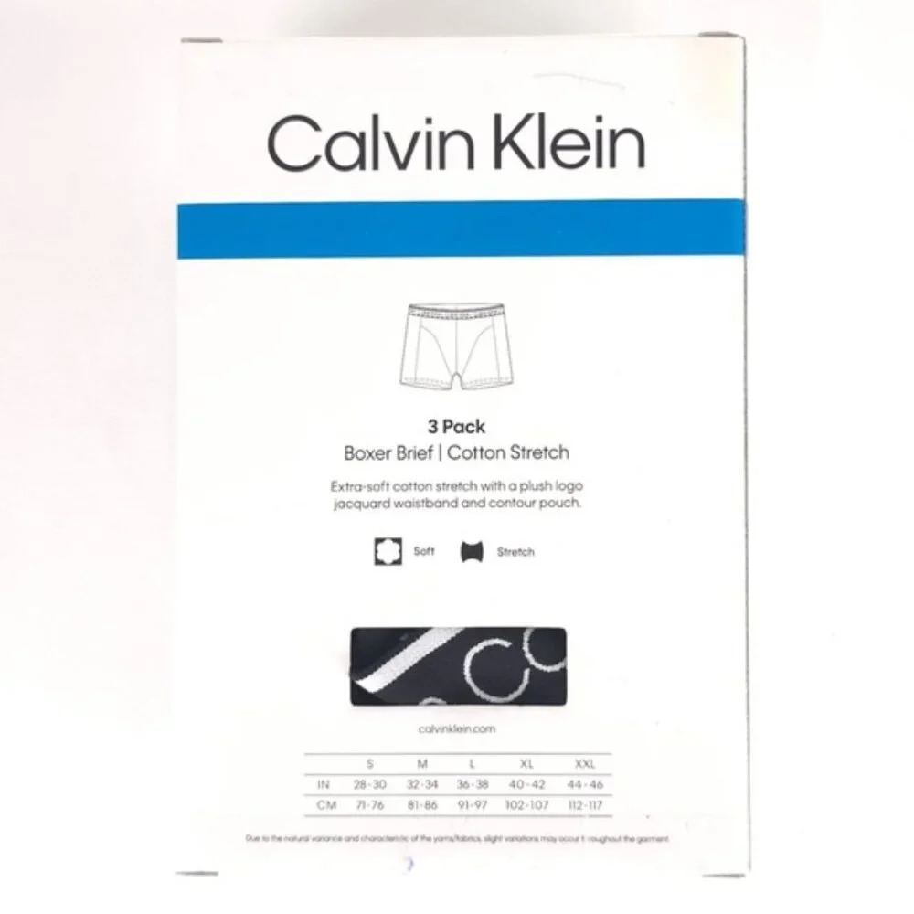 CALVIN KLEIN 3 Pack BOXER BRIEF Cotton‎ Stretch Soft Size XL